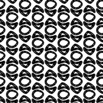 pattern of curved linear abstract triangles, circles, hand drawn with clear lines like shoelaces. Up and down direction. Seamless monochrome texture. Multi-layered lines. Group of lines in the shape vector