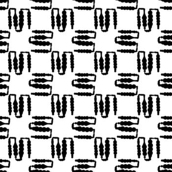 Abstract pattern of large zigzag vertical and horizontal dots of different thicknesses. Brush for creating lines dots. Monochrome. Drawing with hand-drawn effects. Seamless texture of circles and dots vector