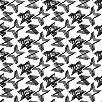 pattern of sharp geometric shapes made up of repeating lines, hand-drawn with clear line. Stars, geometric sharp angles. Repeating shapes in a seamless texture. Multi-layered lines of geometric shapes vector