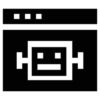 Simple Robot Illustration in Browser Window vector