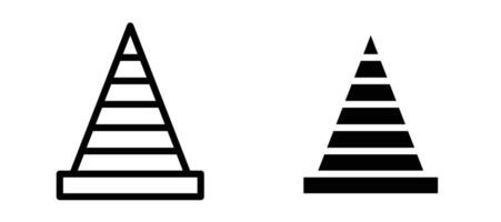 Road cone icon collection vector