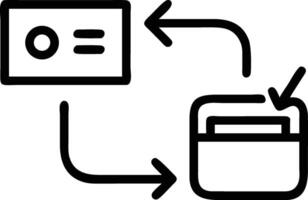 Black and white icon showing payment process checkout vector