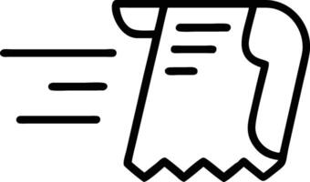 Black and white receipt icon with motion lines bill vector
