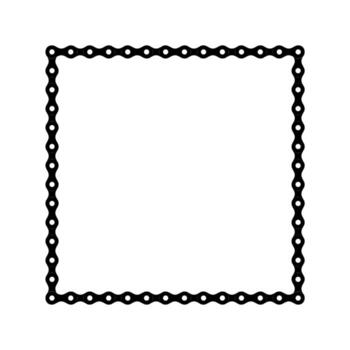 Frame Work in Square Shape for Picture or Photo Image Create from Silhouette Chain of the Motorcycle, Bike, Bicycle or Machine. Size Color Editable vector