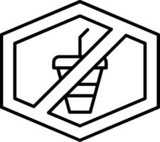 No Drinks Outline Style Icon vector