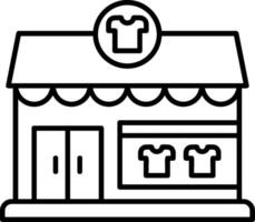 Clothing Shop Outline Style Icon vector