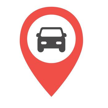 a car icon on a map pointer vector