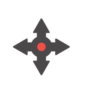 a red arrow pointing to the left and right vector