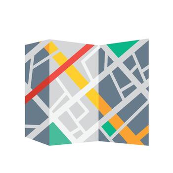 a map with a colorful background and a red and green stripe vector