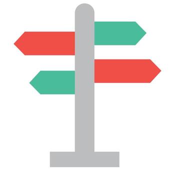 a signpost with arrows pointing in different directions vector