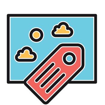 un etiqueta con un nube y un nube en el antecedentes vector