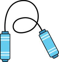 Jump rope with black cable line illustration vector