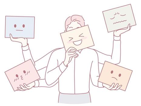 Exploring Emotional Expression Through Creative Masks and Meaningful Gestures in Art vector