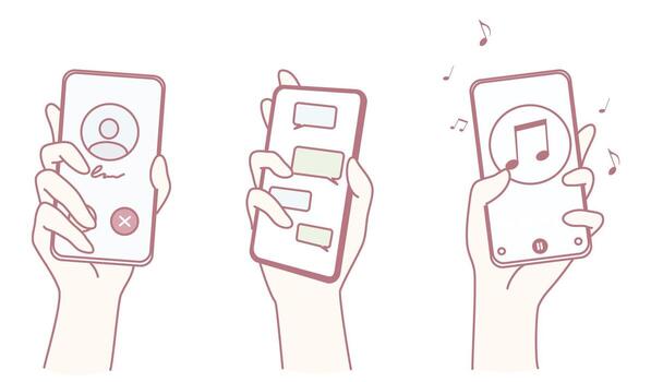 Modern Smartphone Interactions Enhancements in Calls, Messaging, and Music Experience vector