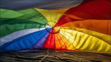 Inside a Vibrant Hot Air Balloon Ready for Adventure. photo