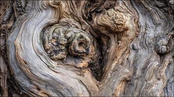 Ancient Tree Bark Texture with Deep Gnarled Patterns and Natural Beauty. photo