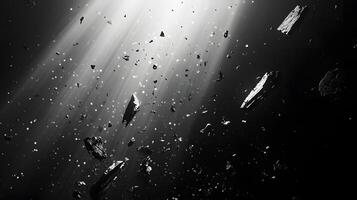 Rock Fragments Illuminated by Light Source photo