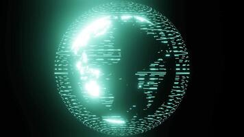 Cyber Earth globe VJ animation background video