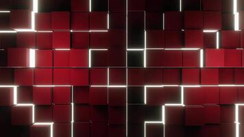 Dark red movement cubic background with LED light VJ loop video