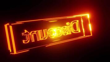 Discount presentation LED sign board text orange rotated sign in cube background VJ loop video