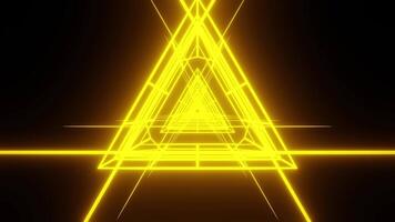 VJ loop of the yellow triangle spaceship travel video