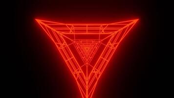 Red hell neon triangle movement tunnel background VJ loop video