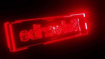 Subscribe red rotated sign text in cube for blogging background video