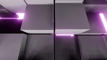 VJ loop of the inception concept moving neon cubes video