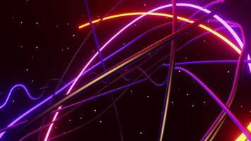 New look to the neon planet rotation in dark space VJ performance video