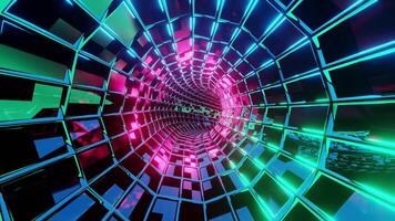 alto velocidad neón túnel cyberpunk vj lazo antecedentes animación video