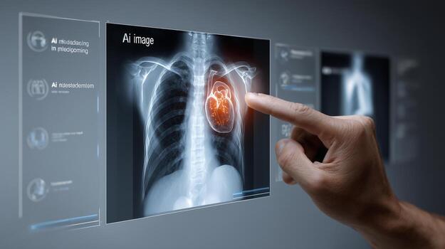 Exploring AI technology in medical imaging with interactive heart visualization photo