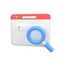 Web search isolated 3d render icon illustration png