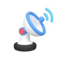 Satellite dish isolated 3d render icon illustration png