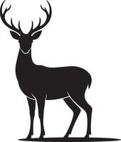 Elegant Black Silhouette of a Deer vector
