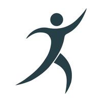 Dynamic silhouette of a person in motion, symbolizing progress and achievement. vector