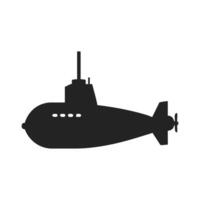Submarine icon silhouette. Illustration side view isolated on white background vector