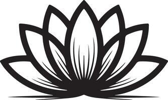 Black Lotus Flower Illustration on White Background vector