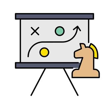 Single Icon Strategy. Perfect for Presentation, Website, apps, etc. Icon Line Color Style vector