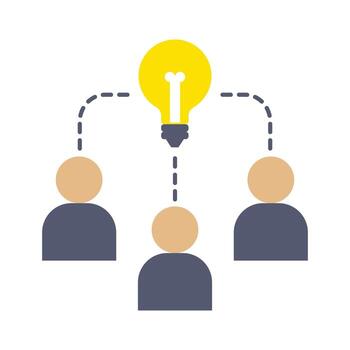 Single Icon Brainstorming. Perfect for Presentation, Website, apps, etc. Icon Flat Style vector