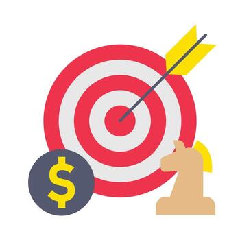 Single Icon Goals. Perfect for Presentation, Website, apps, etc. Icon Flat Style vector