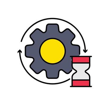 Single Icon Process. Perfect for Presentation, Website, apps, etc. Icon Line Color Style vector