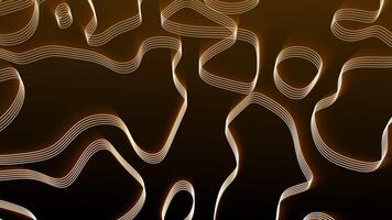 Abstract 3D topographic background with white and orange elevation lines on dark surface. Seamless loop. Perfect for maps, UI design, futuristic themes and tech-inspired visuals. video