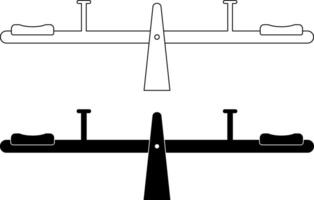 side view seesaw icon set vector