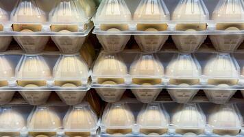 Stacks of geometric egg trays, whispering of breakfast rituals and subtle Easter anticipation, a tactile labyrinthine pantry photo