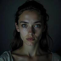 A Young Woman's Introspective Gaze photo