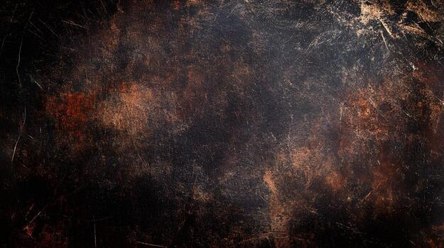 Dark and moody grunge texture with abstract brown and black patterns creating an aged and worn surface. photo