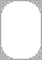 a3 vintage frame, abstract classic pattern, photo frame, vintage elements, black lines transparent background png