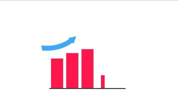 Animated business graph with rising curve and upward arrow illustrating profit growth and goal achievement video