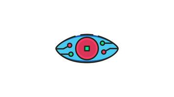 Technology digital digital technology targets the eye with a schematic reticle for advanced scanning purposes. video