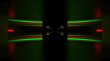 verde e vermelho néon círculo empatado corredor fundo vj ciclo dentro 4k video